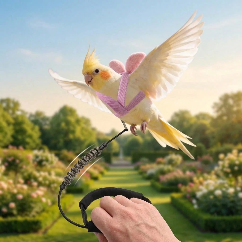 1pc Bird Harness And Leash Set, Parrot Outdoor Flight Tether, Suitable For Lovebirds And Cockatiels, Ultra-Lightweight Non-Slip Vest, Comfortable Escape-Proof Training, Travel Bird Walking, Bird Suppl
