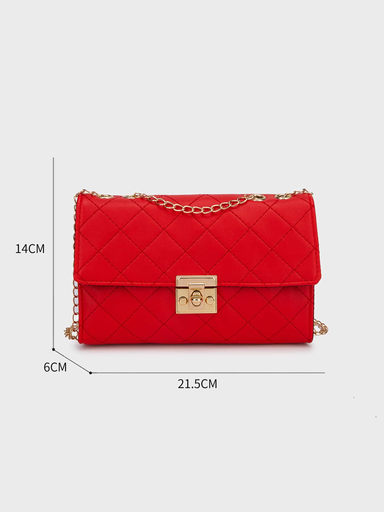 1pc Black Rhombus Pattern Chain Strap Women Satchel Bag, Fashion Light Quilted Flap Shoulder Crossbody Bag