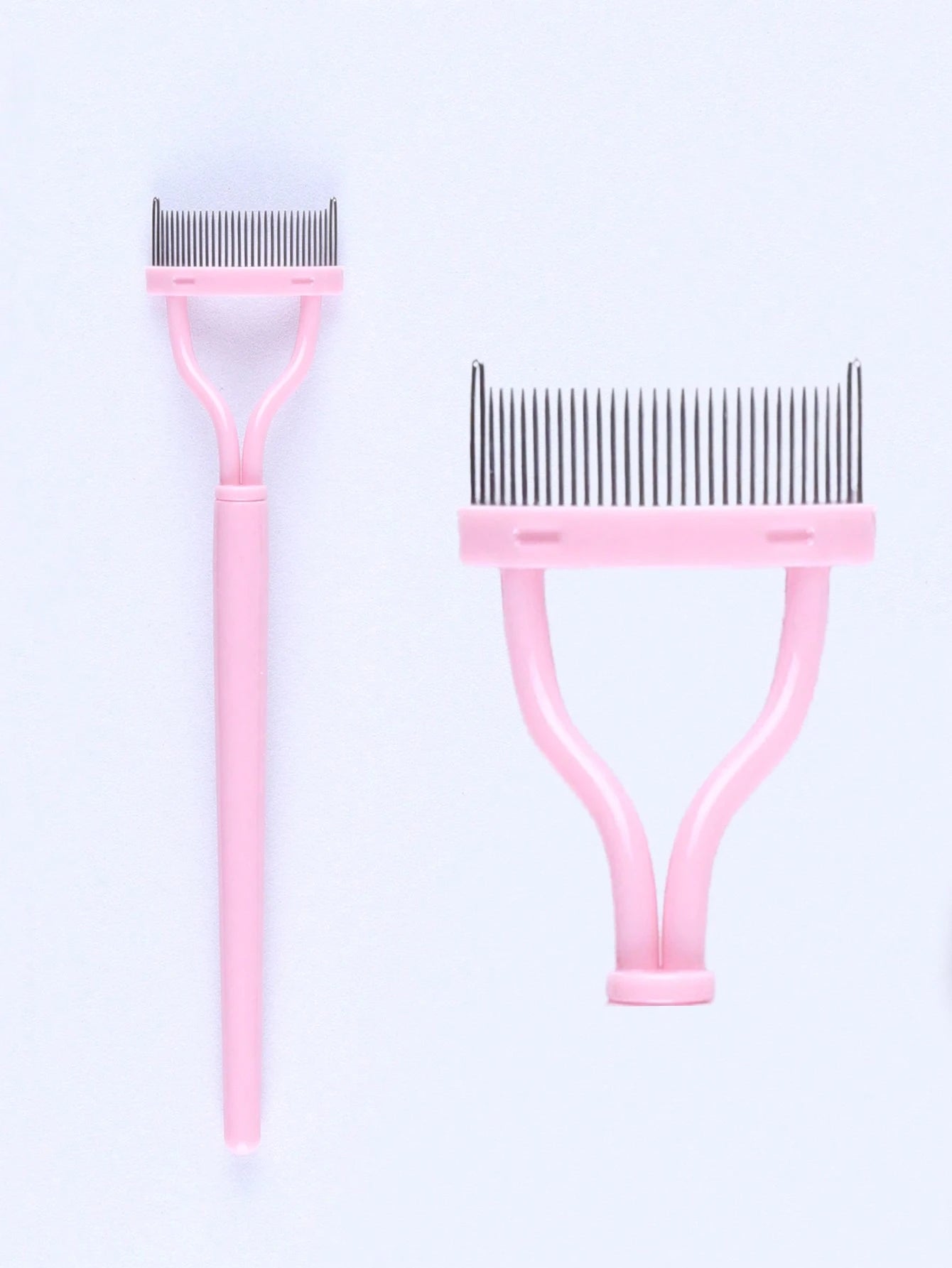 1pc Black Stainless Steel Eyelash Comb Set, Portable Fine-Toothed Lash Curling Auxiliary Tool, Eye Makeup Tool, False Eyelash Grooming Accessory