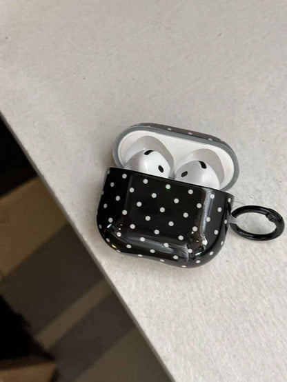 1pc Black/White/Pink/Blue/Pink Gray/Yellow Korean Style Minimalist Solid Color Small Polka Dot With Hanging Ring Earphone Case Compatible With Pro 3 New Pro 2 Protective Cover Pro Cute 4 Minimalist 3