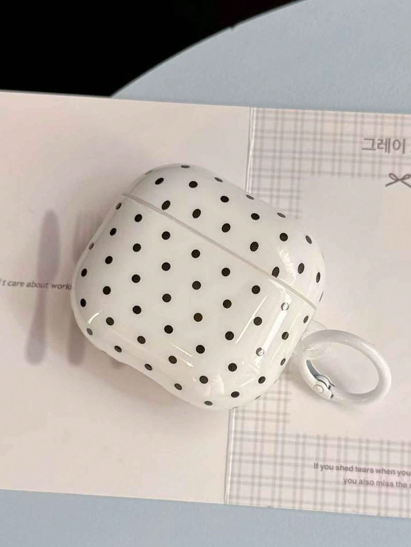 1pc Black/White/Pink/Blue/Pink Gray/Yellow Korean Style Minimalist Solid Color Small Polka Dot With Hanging Ring Earphone Case Compatible With Pro 3 New Pro 2 Protective Cover Pro Cute 4 Minimalist 3