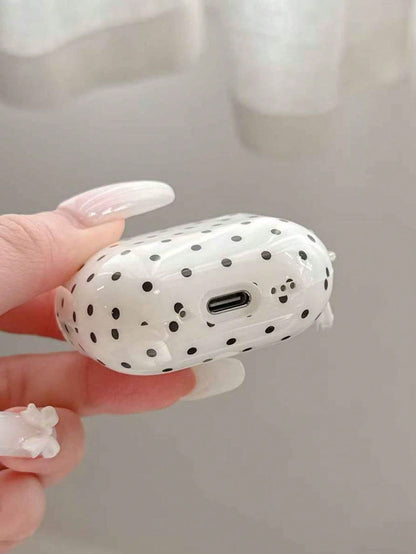1pc Black/White/Pink/Blue/Pink Gray/Yellow Korean Style Minimalist Solid Color Small Polka Dot With Hanging Ring Earphone Case Compatible With Pro 3 New Pro 2 Protective Cover Pro Cute 4 Minimalist 3