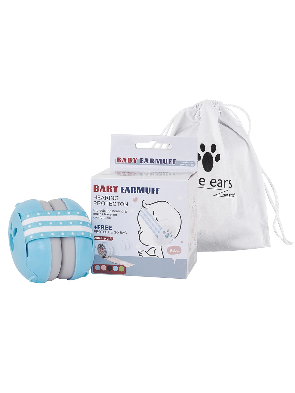 1pc Blue Baby Protective Ear Muffs, Anti-Noise Infant Headphones To Prevent Hearing Damage & Improve Sleep