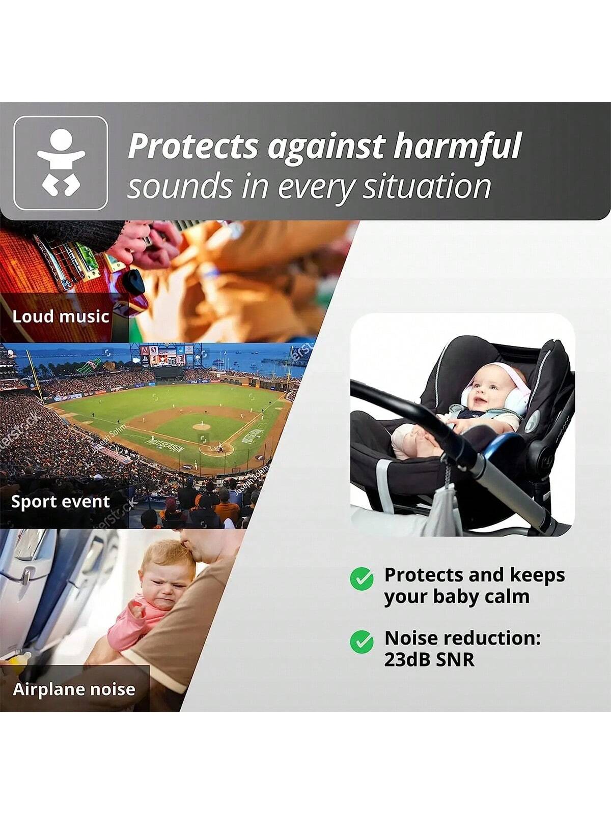 1pc Blue Baby Protective Ear Muffs, Anti-Noise Infant Headphones To Prevent Hearing Damage & Improve Sleep