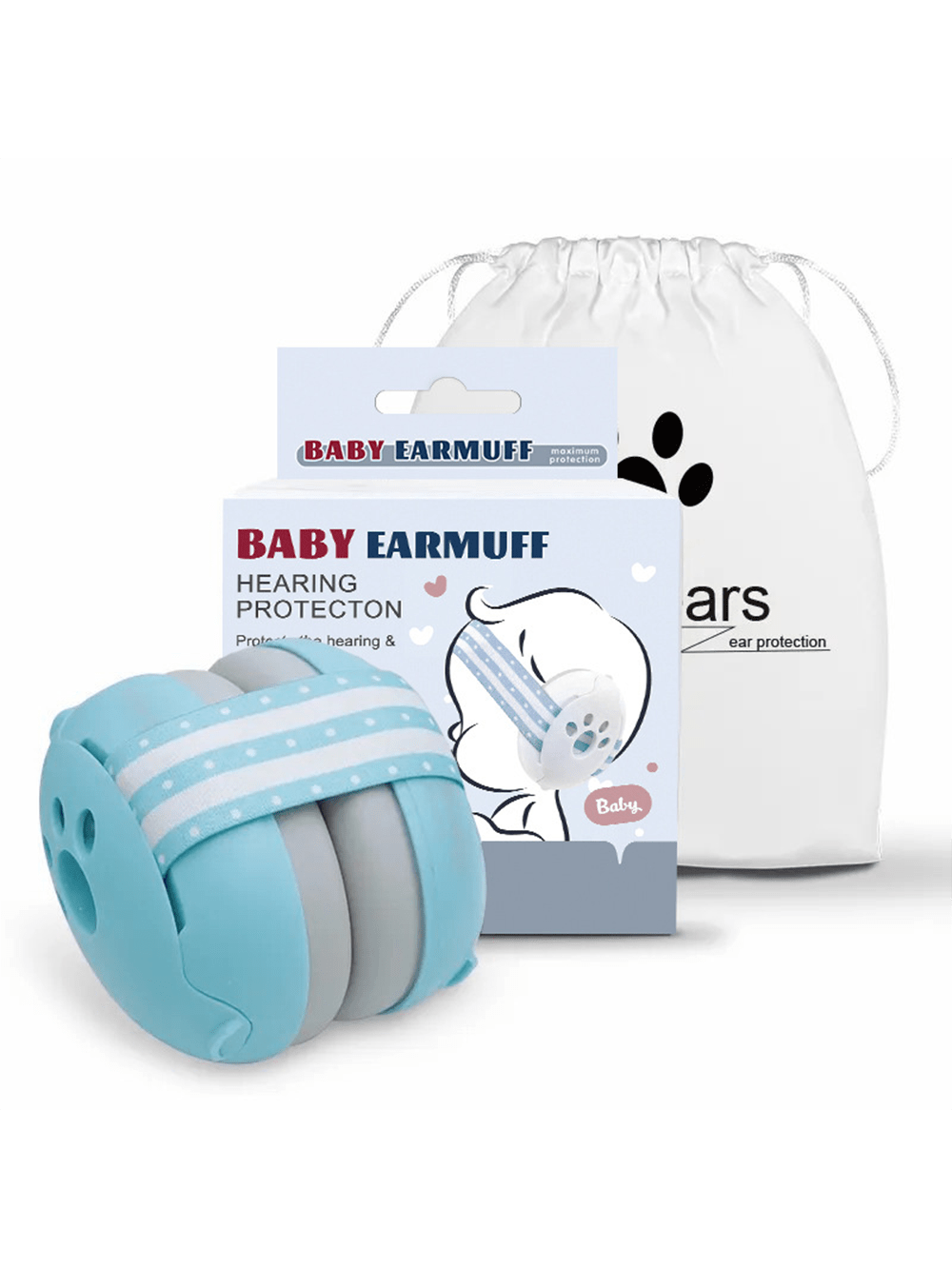 1pc Blue Baby Protective Ear Muffs, Anti-Noise Infant Headphones To Prevent Hearing Damage & Improve Sleep