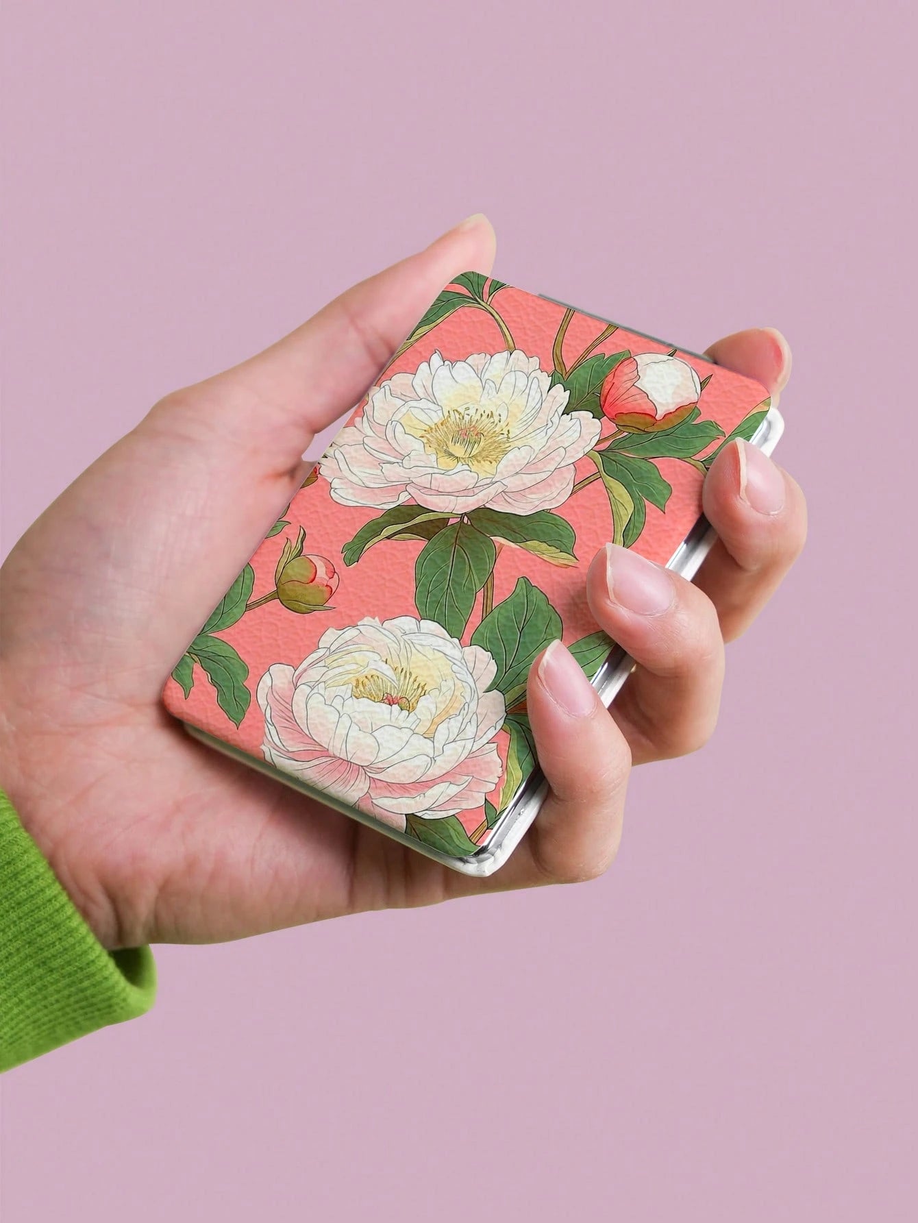 1PC British Country Style Portable Folding Compact Mirror, Lightweight Ultra-Thin Convenient Durable PU Leather, Suitable For Various Occasions Travel Party Work School, Fit For All Ages