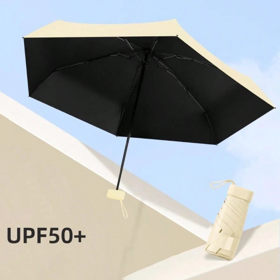 1pc Capsule Umbrella, Foldable, Waterproof, Sunshade, Anti-UV, Compact Folding Umbrella,Outdoor,Garden,Travel Essentials,Portable Essentials