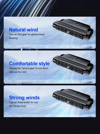 1pc Car Cooling Fan, Rear Seat Headrest Fan, Adjustable Speed, USB Powered Bladeless Strong Electric Air Circulator Fan
