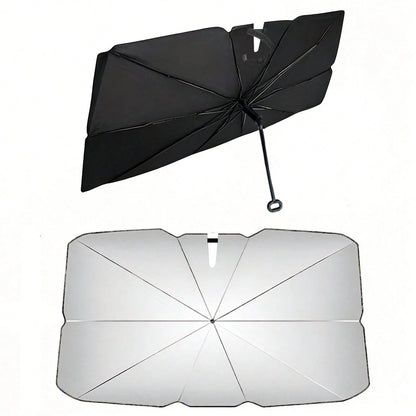 1pc Car Front Windshield Sun Shade, Reflects UV Rays, Protects Dashboard From Sun Exposure, Foldable, Suitable For SUV, Off-Road Vehicle, Truck And Other Car Models