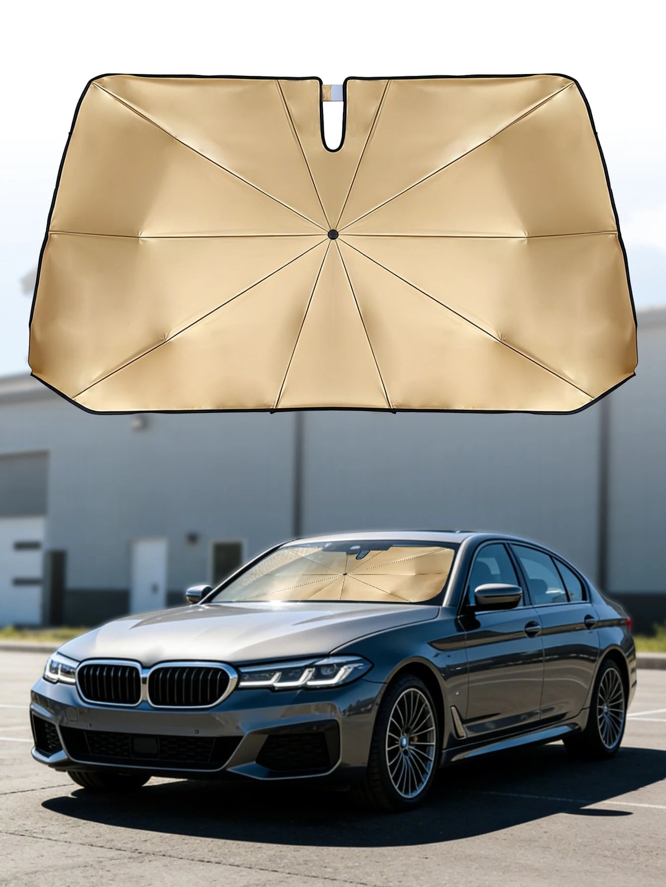 1pc Car Front Windshield Sun Shade, Reflects UV Rays, Protects Dashboard From Sun Exposure, Foldable, Suitable For SUV, Off-Road Vehicle, Truck And Other Car Models