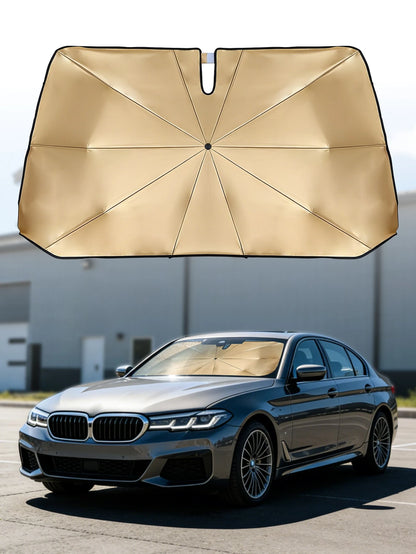 1pc Car Front Windshield Sun Shade, Reflects UV Rays, Protects Dashboard From Sun Exposure, Foldable, Suitable For SUV, Off-Road Vehicle, Truck And Other Car Models
