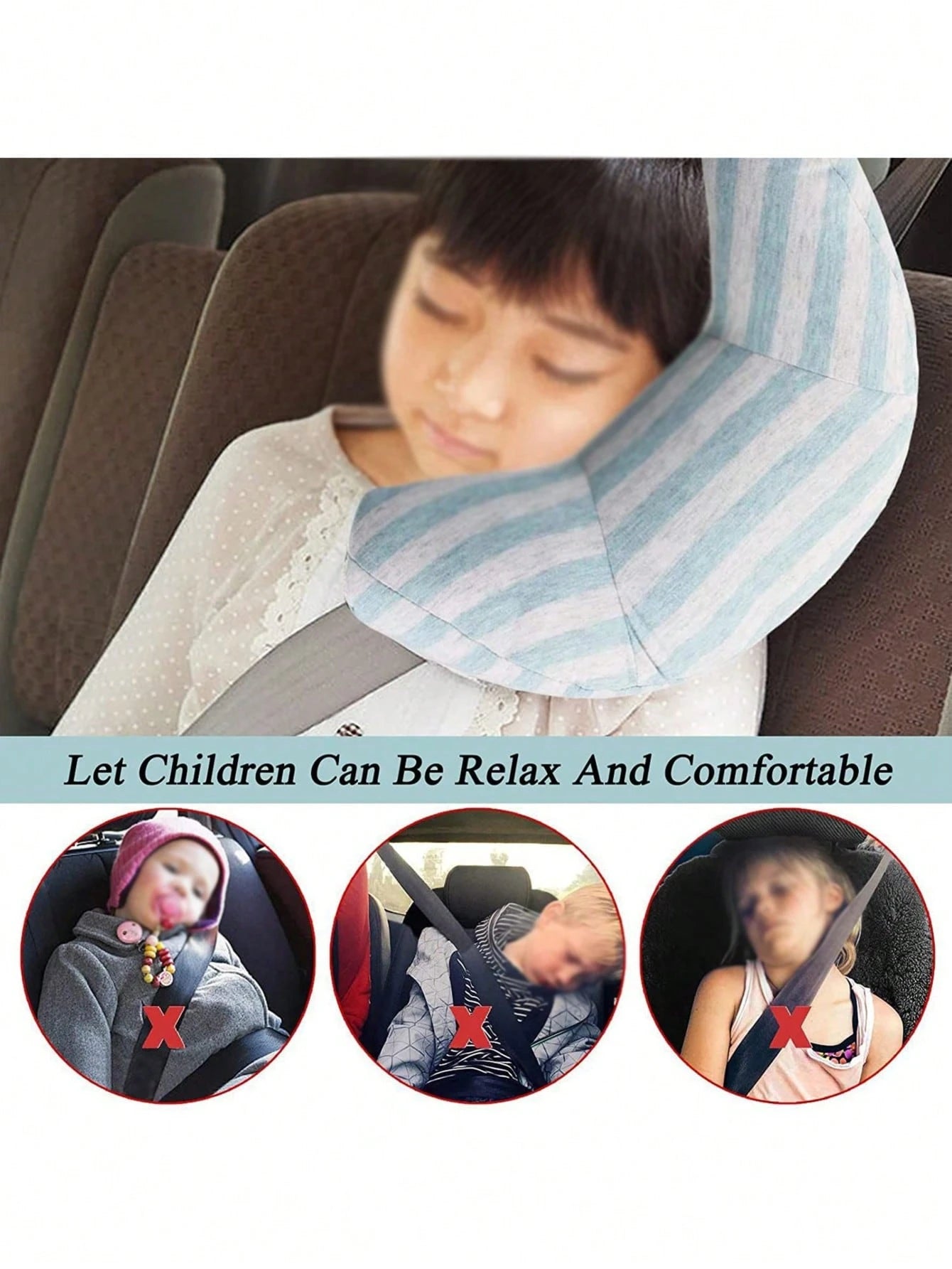 1pc Car Headrest Belt Pillow, Car Accessories Neck Pillow For Sleeping, Car Pillow