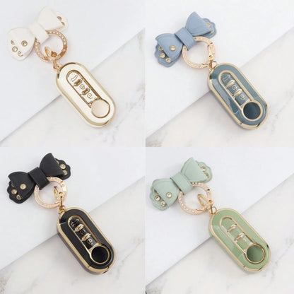 1pc Car Key Fob Cover, Soft TPU Car Key Holder/Case Shell For Fiat 500 Key Cover For Boyue For Bravo For Iveco For Olsen Car Key Remote Fashionable And Keybags Suitable For Girls