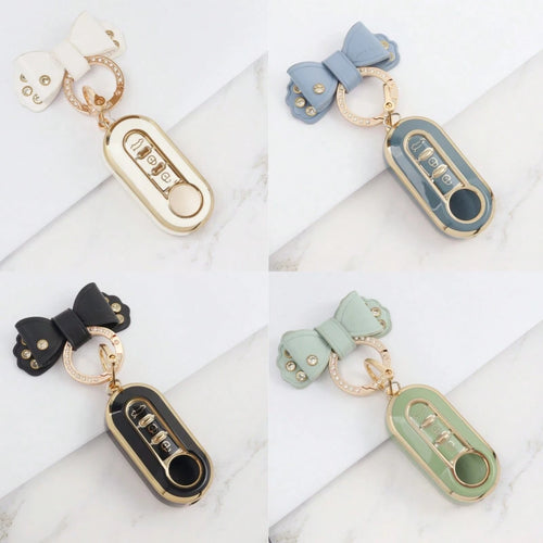 1pc Car Key Fob Cover, Soft TPU Car Key Holder/Case Shell For Fiat 500 Key Cover For Boyue For Bravo For Iveco For Olsen Car Key Remote Fashionable And Keybags Suitable For Girls