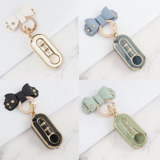 1pc Car Key Fob Cover, Soft TPU Car Key Holder/Case Shell For Fiat 500 Key Cover For Boyue For Bravo For Iveco For Olsen Car Key Remote Fashionable And Keybags Suitable For Girls