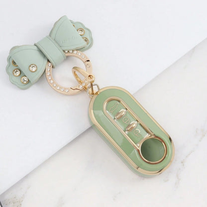 1pc Car Key Fob Cover, Soft TPU Car Key Holder/Case Shell For Fiat 500 Key Cover For Boyue For Bravo For Iveco For Olsen Car Key Remote Fashionable And Keybags Suitable For Girls