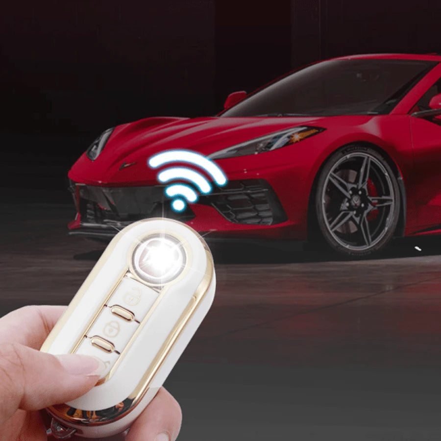 1pc Car Key Fob Cover, Soft TPU Car Key Holder/Case Shell For Fiat 500 Key Cover For Boyue For Bravo For Iveco For Olsen Car Key Remote Fashionable And Keybags Suitable For Girls