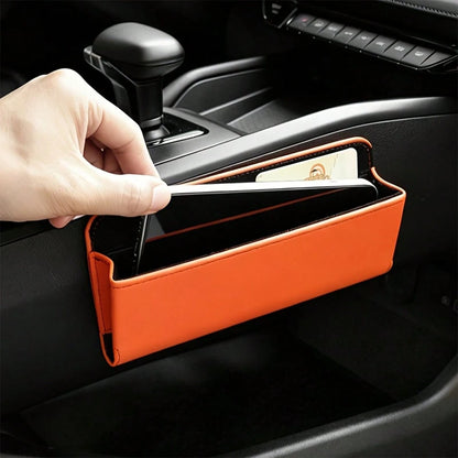 1pc Car Multi-Function Storage Box, Car Organizer, Multi-Position Adhesive Car Interior Accessory, Universal Car Seat Gap Hanging Storage Bag, For Storing Keys, Glasses, Cards, Car Center Console Stor