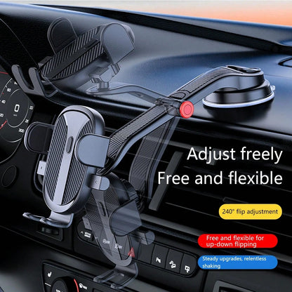 1pc Car Phone Holder, Curved Suction Cup Rotating Mount For Center Console And Dashboard
