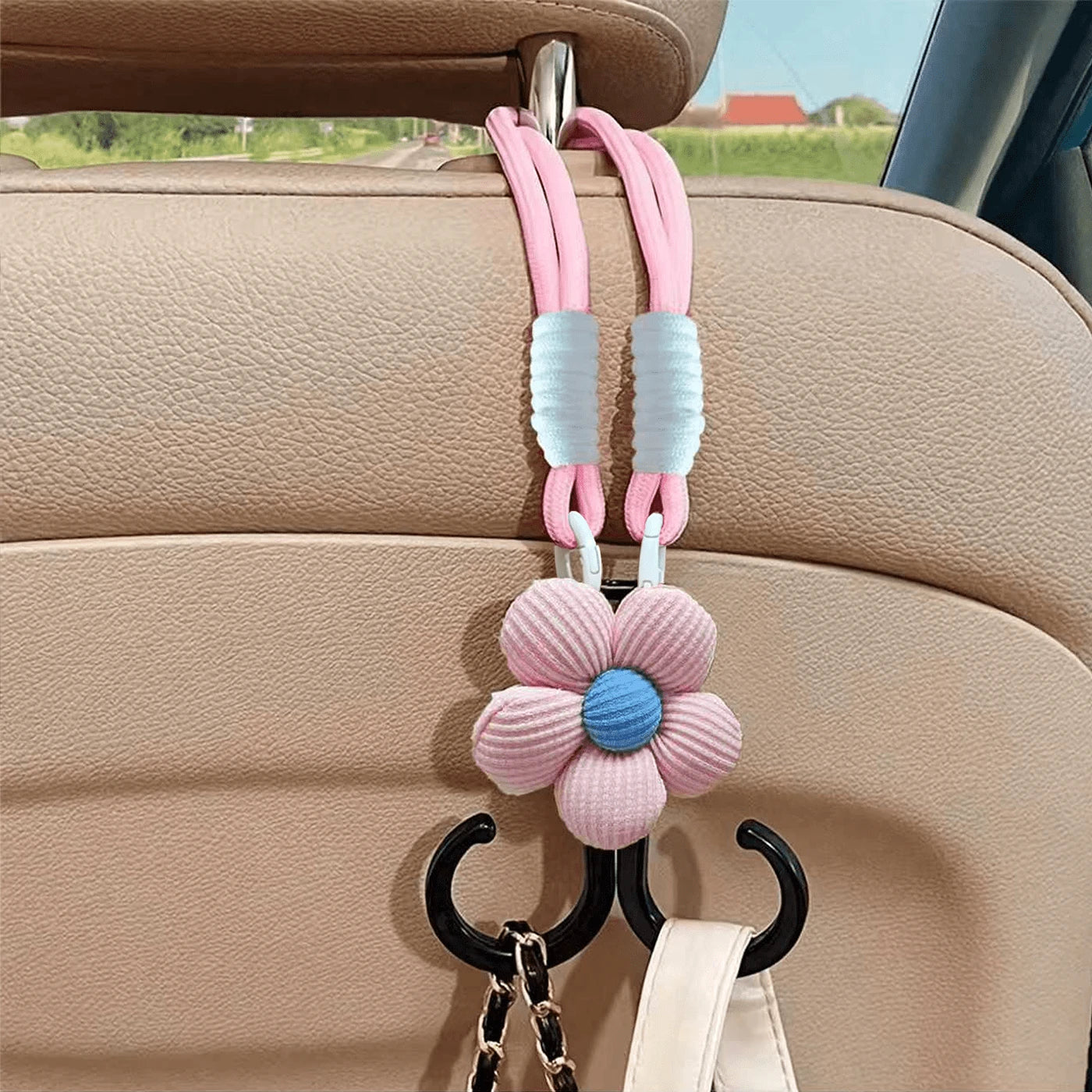1pc Car Seat Back Hook, Handbag & Bag Hanger, Convenient Headrest Hook, Car Decor Accessory, Interior Trim