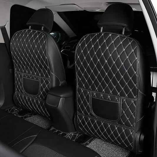 1pc Car Seat Back Protector Pad, Anti-Kick Mat, Storage Organizer Pad For Rear Seats
