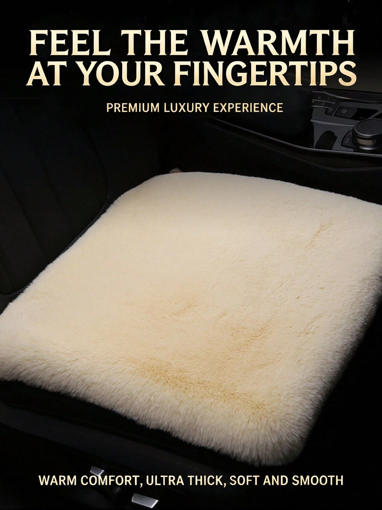 1pc Car Seat Cushion Winter Wool Warm Single Seat Backless New Rabbit Fur Thickened