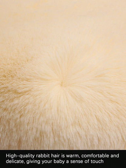 1pc Car Seat Cushion Winter Wool Warm Single Seat Backless New Rabbit Fur Thickened