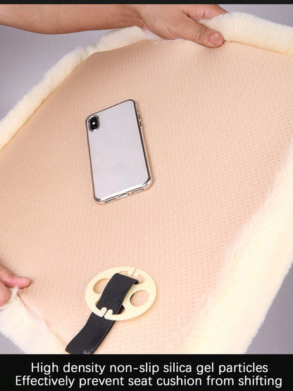 1pc Car Seat Cushion Winter Wool Warm Single Seat Backless New Rabbit Fur Thickened