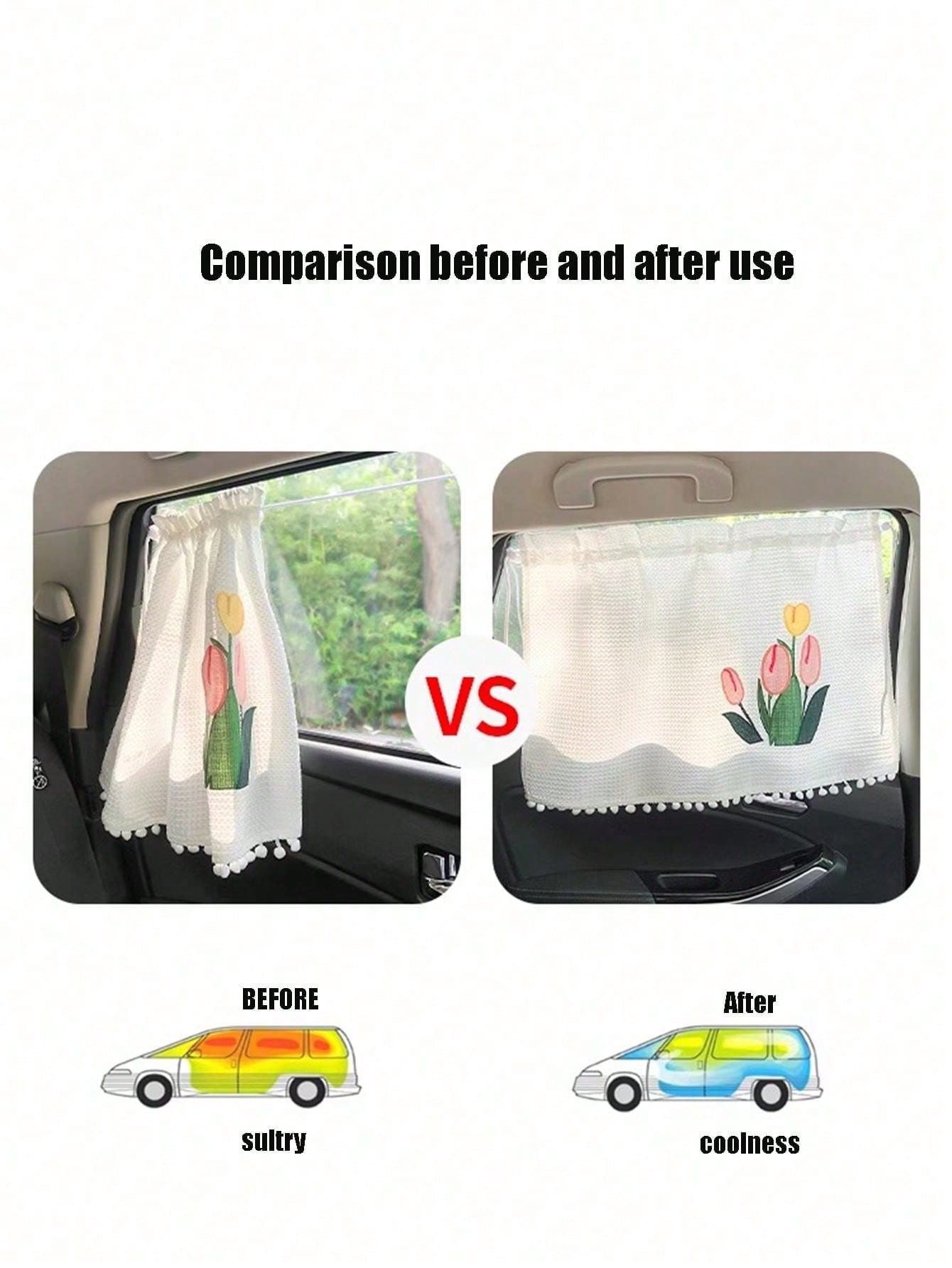 1pc Car Side Window Sun Shade Suction Cup Interior Curtain Baby Child Sun Protection Heat Insulation Window Shade