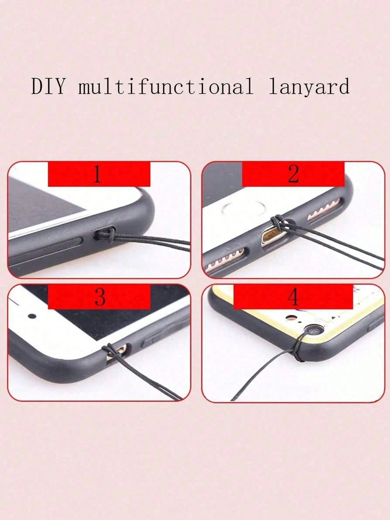 1pc Cartoon Cherry Fruit Style Cute Phone Lanyard, Handmade Beaded Camera Strap, DIY Beaded Anti-Lost Wrist Strap
