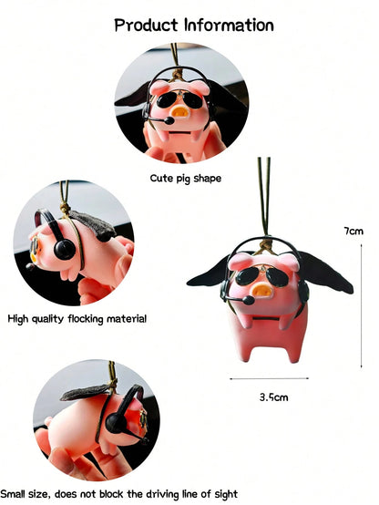 1pc Cartoon Pig Design Car Hanging Ornament