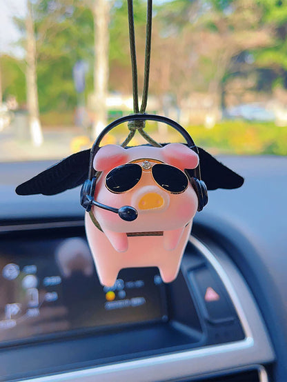 1pc Cartoon Pig Design Car Hanging Ornament