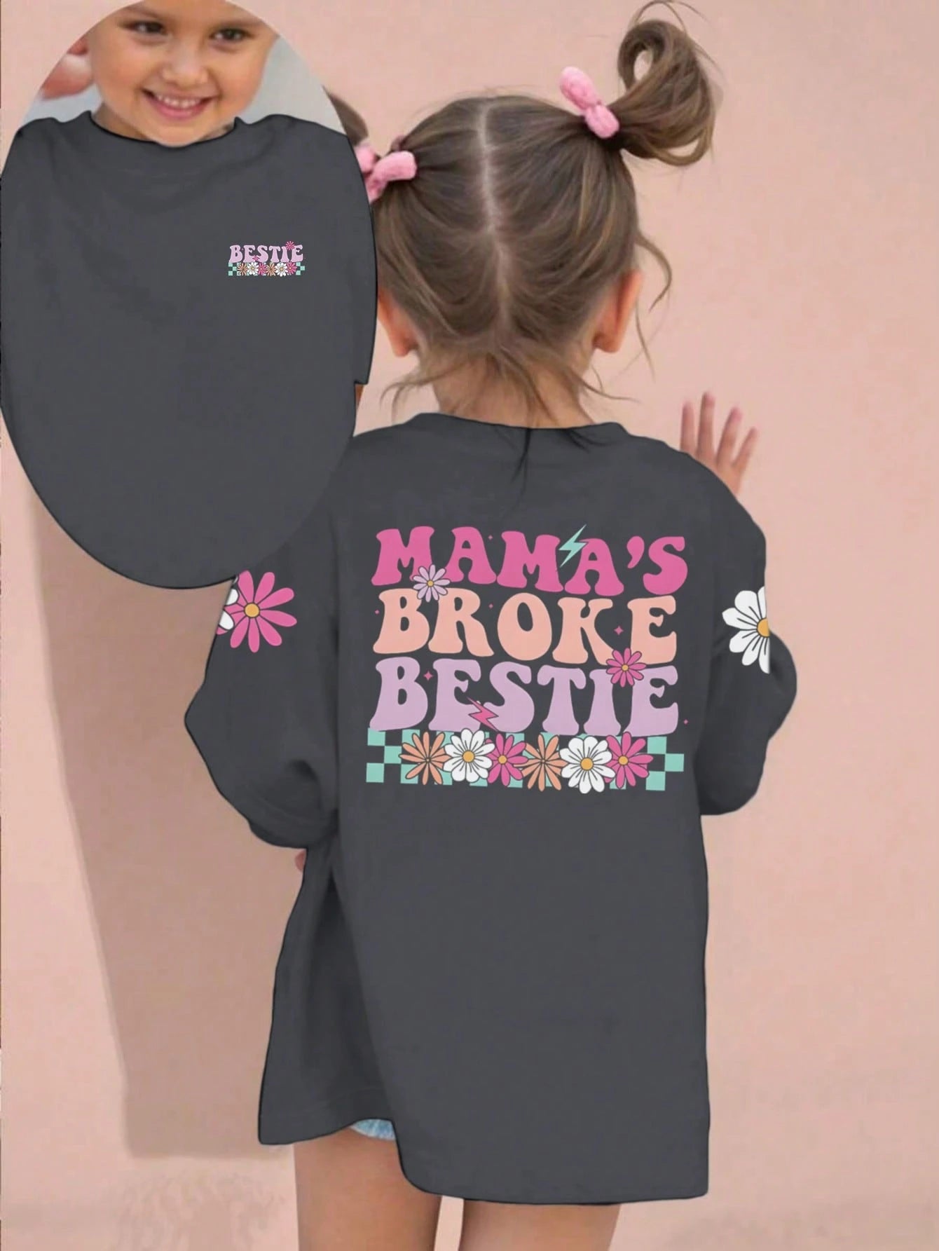 1pc Casual Printed Round Neck Short Sleeve T-Shirt, Summer Baby Girl Clothing- Baby Girl Simple English Letter T-Shirt Inspires Imagination & Self-Expression