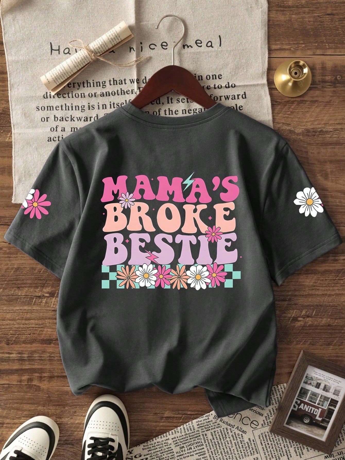 1pc Casual Printed Round Neck Short Sleeve T-Shirt, Summer Baby Girl Clothing- Baby Girl Simple English Letter T-Shirt Inspires Imagination & Self-Expression