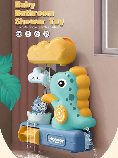 1pc Children Bath Toy, Suitable For Baby Bathtub Water Toys, With Suction Cup Interactive Bathtub Bath Toy, Suitable For Children To Play In Bath, Cute Cartoon Dinosaur Shape, Water Wheel Flipper, Wat