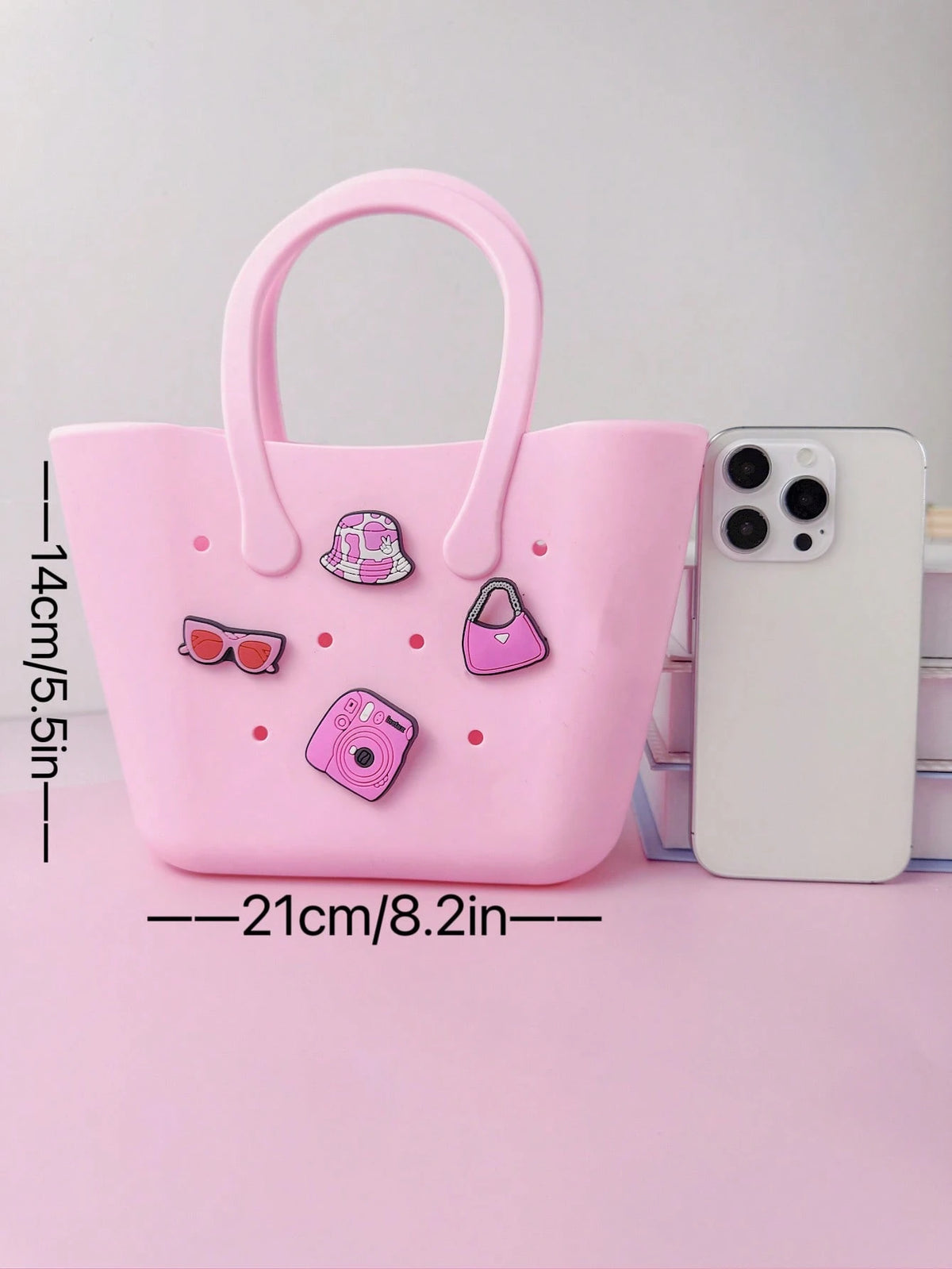 1pc Children's New Solid Color Letter Detachable Silicone DIY Handbag