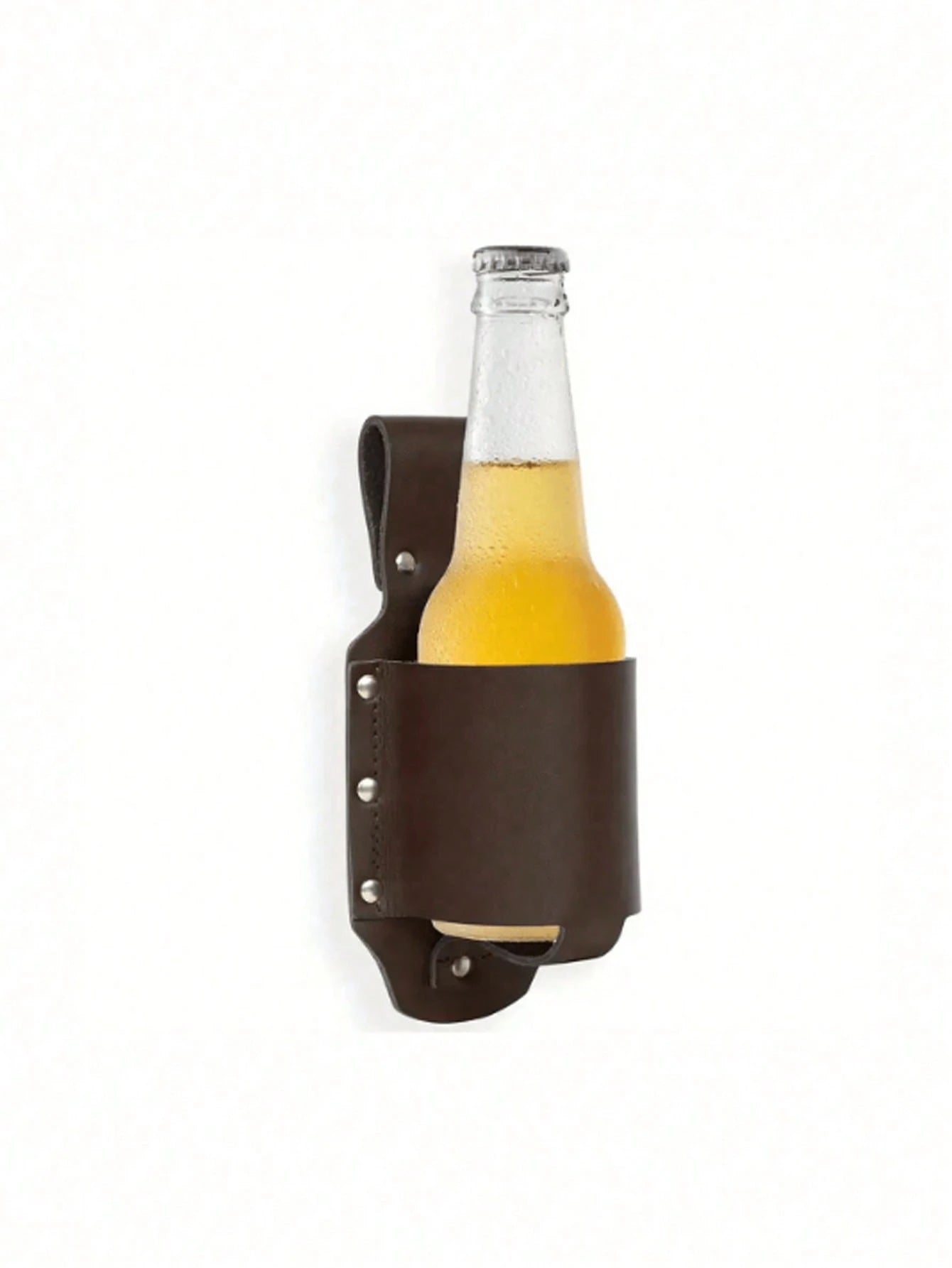 1pc Classic PU Leather Bottle Holster Bottle Holders Belt Waist Bag, Beer Bottle Case For Travel, Creative Portable Mountaineering Outdoor Waist Bag