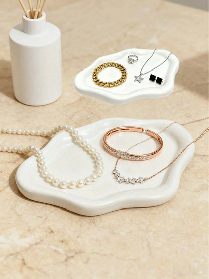 1pc Cloud-Shaped Jewelry & Perfume Display Stand, Elegant Jewelry Tray, Earring Display Rack, Jewelry Display Stand, ABS Resin Vanity Tray. Ideal For Home, Living Room And Office Small Item Storage. A