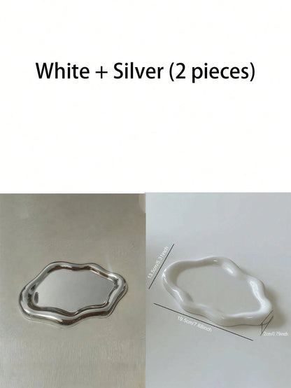 1pc Cloud-Shaped Jewelry & Perfume Display Stand, Elegant Jewelry Tray, Earring Display Rack, Jewelry Display Stand, ABS Resin Vanity Tray. Ideal For Home, Living Room And Office Small Item Storage. A