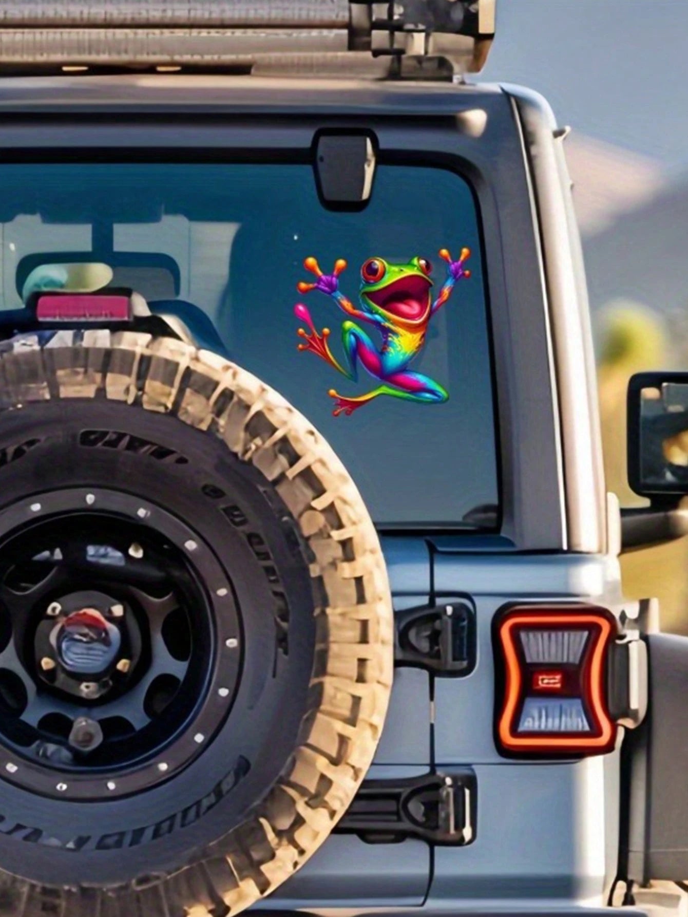 1pc Colorful Cartoon Frog Vinyl Car Sticker, Easy To Apply Anti-Scratch Decal For Car, Truck, Laptop, Refrigerator