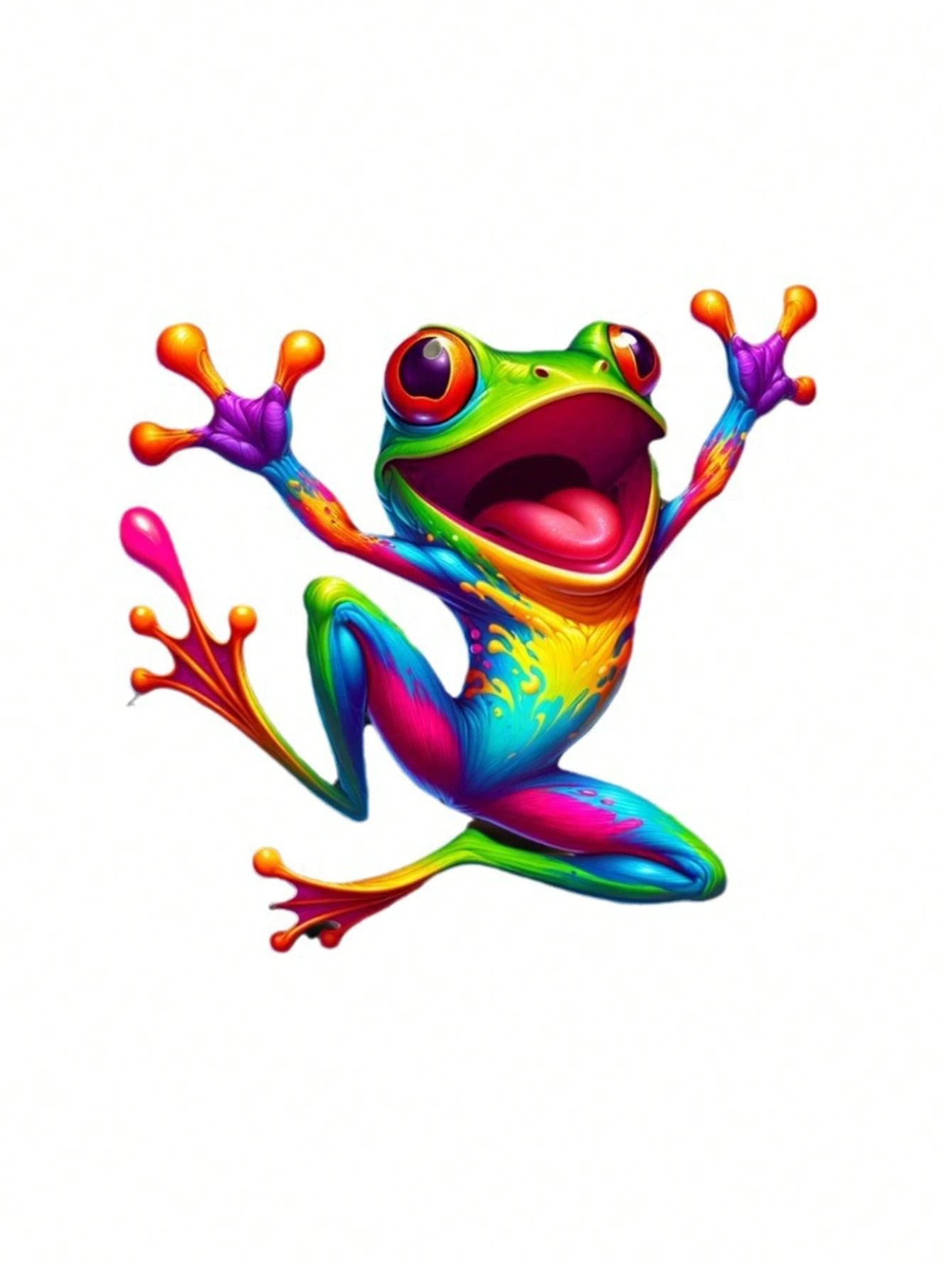 1pc Colorful Cartoon Frog Vinyl Car Sticker, Easy To Apply Anti-Scratch Decal For Car, Truck, Laptop, Refrigerator