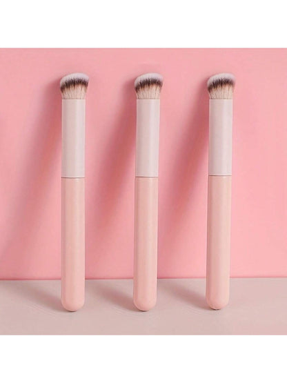 1pc Concealer Brush Mini Oblique Flat-Topped Kabuki Nose Contour Brush, For Covering, Blending, Setting, Powdering, Liquid Cream And Foundation,Foundation Brush,Concealer Brush,Blush Brush,Contour Bru