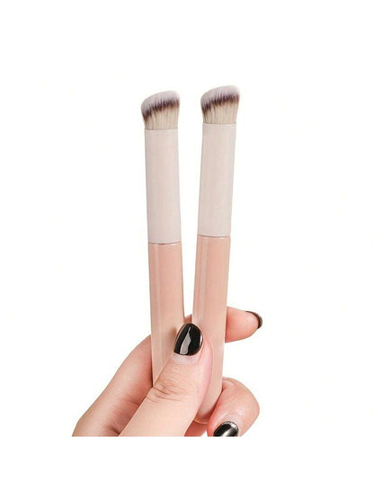 1pc Concealer Brush Mini Oblique Flat-Topped Kabuki Nose Contour Brush, For Covering, Blending, Setting, Powdering, Liquid Cream And Foundation,Foundation Brush,Concealer Brush,Blush Brush,Contour Bru