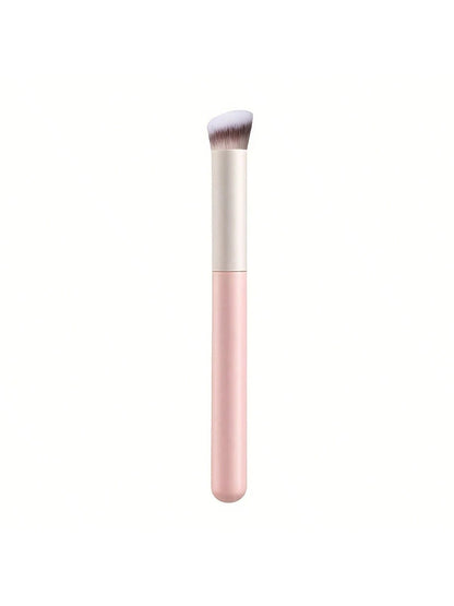 1pc Concealer Brush Mini Oblique Flat-Topped Kabuki Nose Contour Brush, For Covering, Blending, Setting, Powdering, Liquid Cream And Foundation,Foundation Brush,Concealer Brush,Blush Brush,Contour Bru