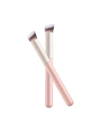 1pc Concealer Brush Mini Oblique Flat-Topped Kabuki Nose Contour Brush, For Covering, Blending, Setting, Powdering, Liquid Cream And Foundation,Foundation Brush,Concealer Brush,Blush Brush,Contour Bru