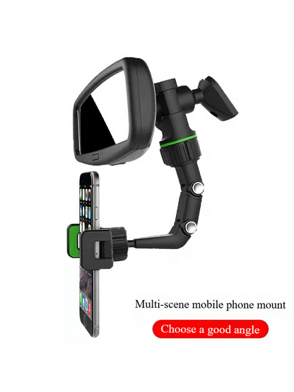 1pc Convenient Installation Non-Blocking Rearview Mirror Car Phone Holder, Backseat Video Shooting, Kitchen Desk Phone Stand Compatible With IPhone, Android Phone, Gift For Birthday, Family, Friends C