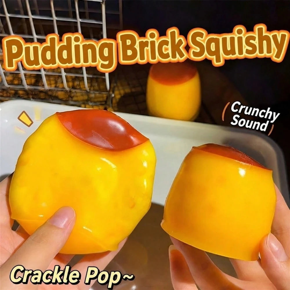 1PC-Crispy Caramel Pudding, Petal Sequin Filling, Toy Stress Relief Venting Crispy Pudding, Suitable For Teenagers, ASMR Sound-Controlled Toy, Adult Stress Relief, Emotional Healing Toy, Squeeze Toy-H
