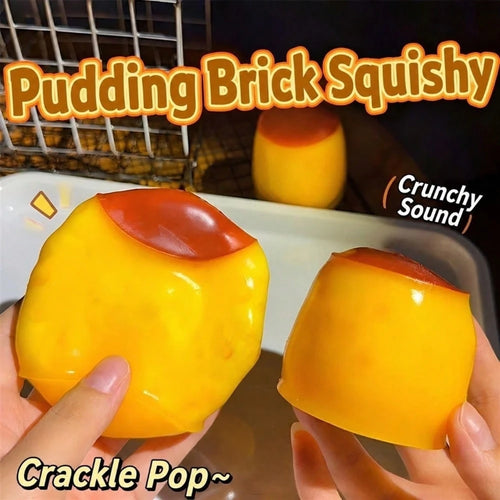 1PC-Crispy Caramel Pudding, Petal Sequin Filling, Toy Stress Relief Venting Crispy Pudding, Suitable For Teenagers, ASMR Sound-Controlled Toy, Adult Stress Relief, Emotional Healing Toy, Squeeze Toy-H