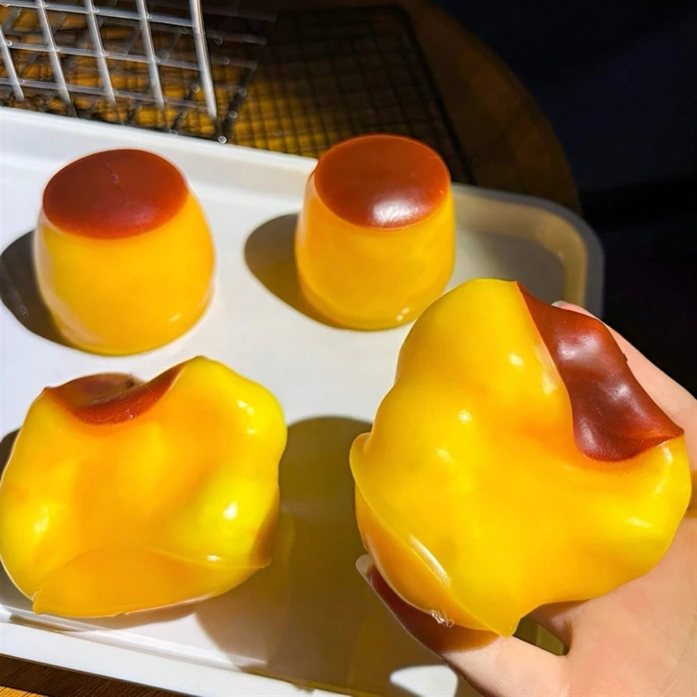 1PC-Crispy Caramel Pudding, Petal Sequin Filling, Toy Stress Relief Venting Crispy Pudding, Suitable For Teenagers, ASMR Sound-Controlled Toy, Adult Stress Relief, Emotional Healing Toy, Squeeze Toy-H