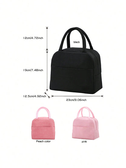 1pc Customized Embroidered Lunch Bag, Suitable For Students, Middle/High School/College And Office Workers. Suitable For Campus, Workplace, Business Events, Commuting, Outdoor Activities, Travel And G